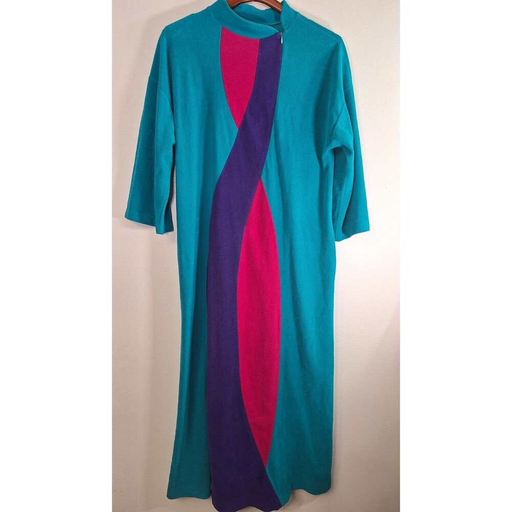 Vtg Vassarette Fleece House Coat Women's Sz M 90's Loungewear Sleepwear Winter